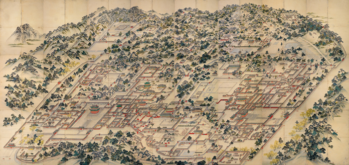 Painting of Changdeokgung royal palace of Korea