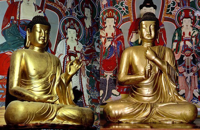 Gilt-bronze Amitabha Vairocana Buddha statue of Korea