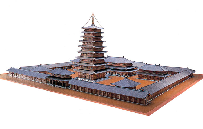 Nine story wooden pagoda of Korea