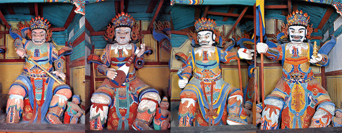 Four devas in Buddhist temple of Korea