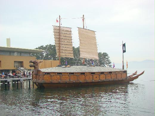 Restored turtle ship in Korean Naval Academy