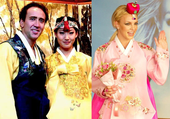Nicolas Cage Britney Spears wearing Hanbok