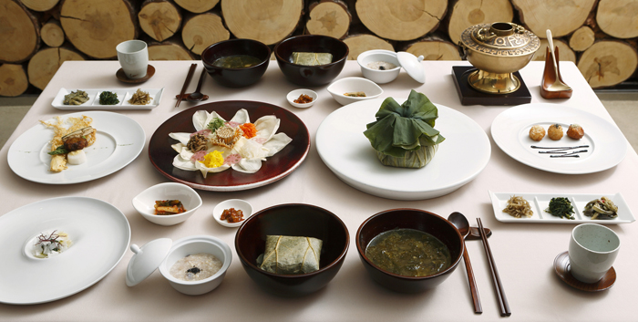 Korean Buddhist Temple Food table