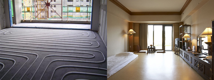 Modern Ondol floor heating apartment room of Korea