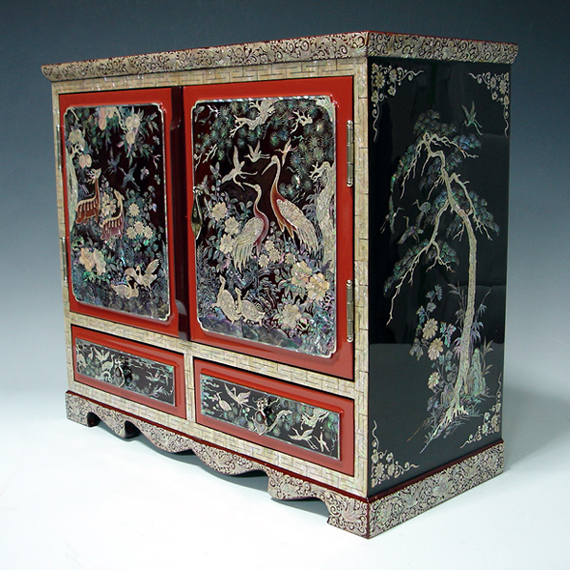 wood jewelry box with drawers Mother of Pearl Jewelry Box | 570 x 570