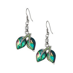 Mother of Pearl Earrings with Leaf Design