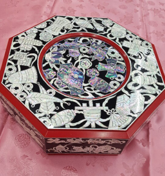 Mother of Pearl Lacquer Wood Party Cheese Nine Compartments Tray 