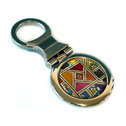 Mother of Pearl Keyring with Patchwork Design