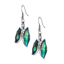 Mother of Pearl Earrings with Butterfly Design