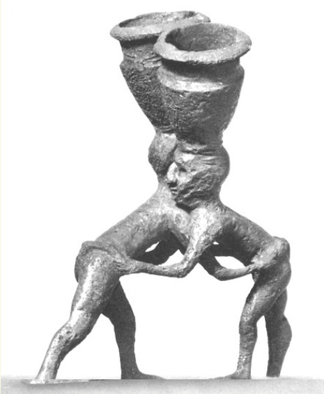 Wrestling Summerians statuette