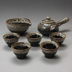 Korean Style Tea Set Buncheong Porcelain Tea Ceremony Service Set 