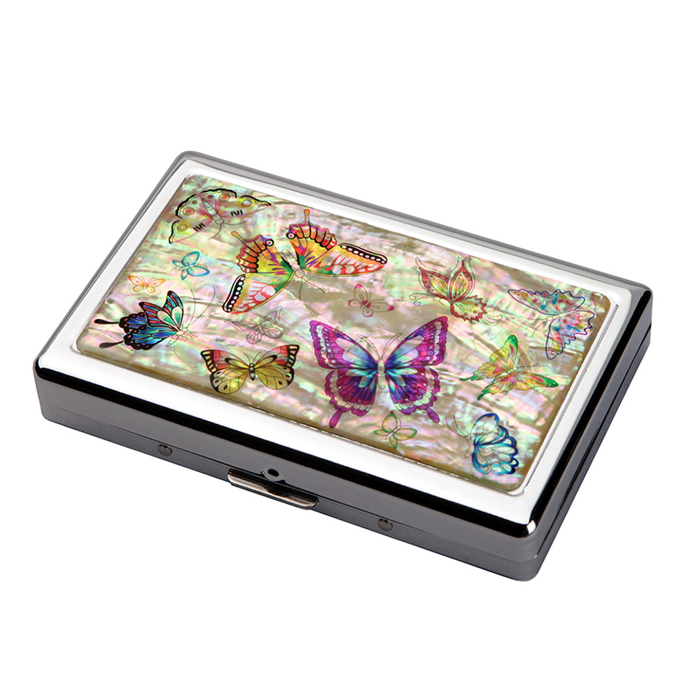 Butterfly Slim Cigarette Case Business Card Holder 