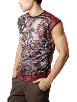 Warrior of the Cross Design Crew Neck Sleeveless Tank Top Tee