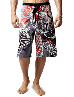 Rod of Asclepius Angel Design Beach Surf Board Shorts Trunks