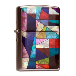 Mother of Pearl Patchwork Design Zippo Cigarette Lighter 