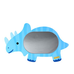 Dinosaur Triceratops Safe EVA Unbreakable Acrylic Kids Baby Bathroom Mirror 