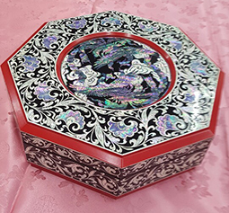 Mother of Pearl Nine Compartments Lacquer Wood Party Cheese Tray 