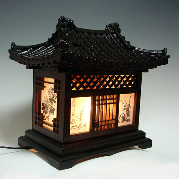 Wood Lamp Shade With Traditional Korean, Lamp Shade House