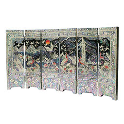 Mother of Pearl Longevity Room Decor Mini Folding Screen 