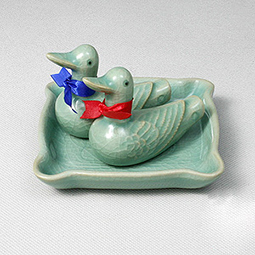 Celadon Porcelain Wedding Mandarin Duck Set