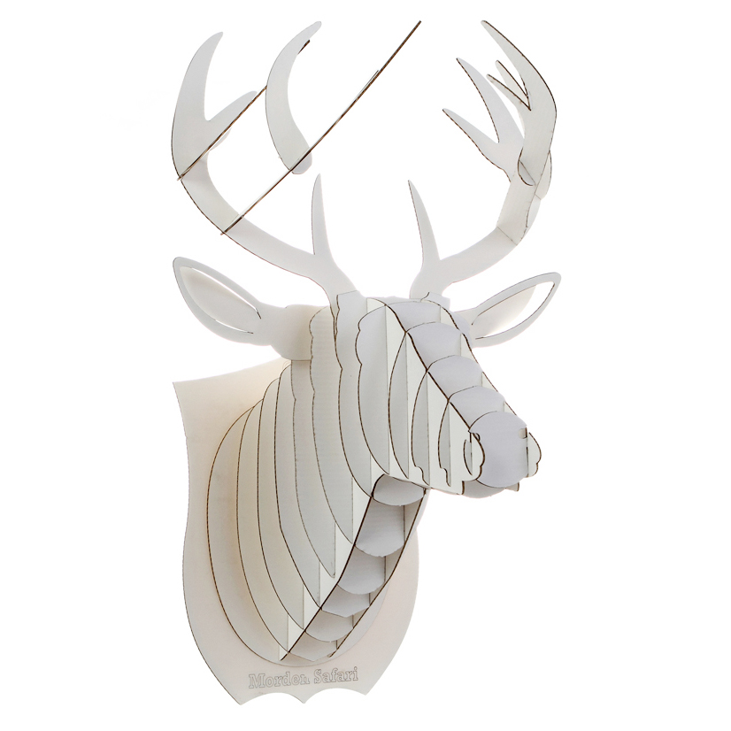 White Deer Head 3D Puzzle Jigsaw DIY Art Paper Model Wall Decor Kit |  Antique Alive Store