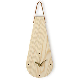 Ash Wood Water Drop Design Wall Hanging Non-Ticking Silent Clock